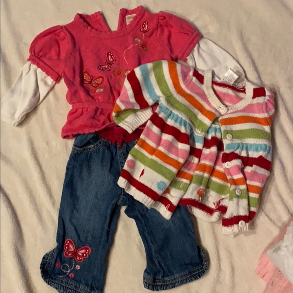 3 pc butterfly and rainbows outfit